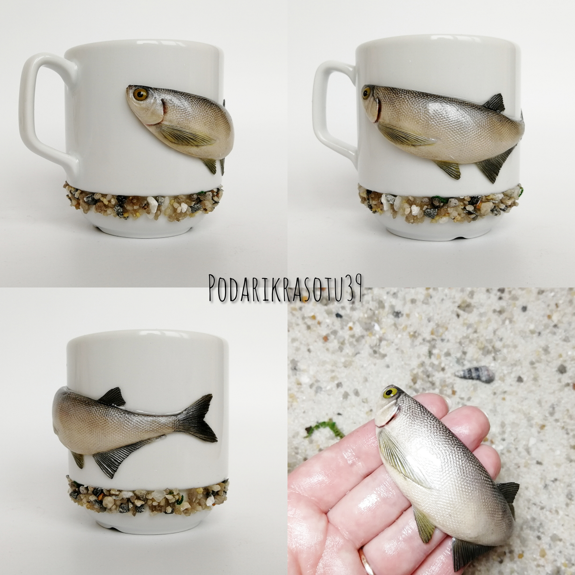 The scale of creativity - My, Polymer clay, A fish, Mug with decor, Needlework without process, With your own hands, Creation, Longpost