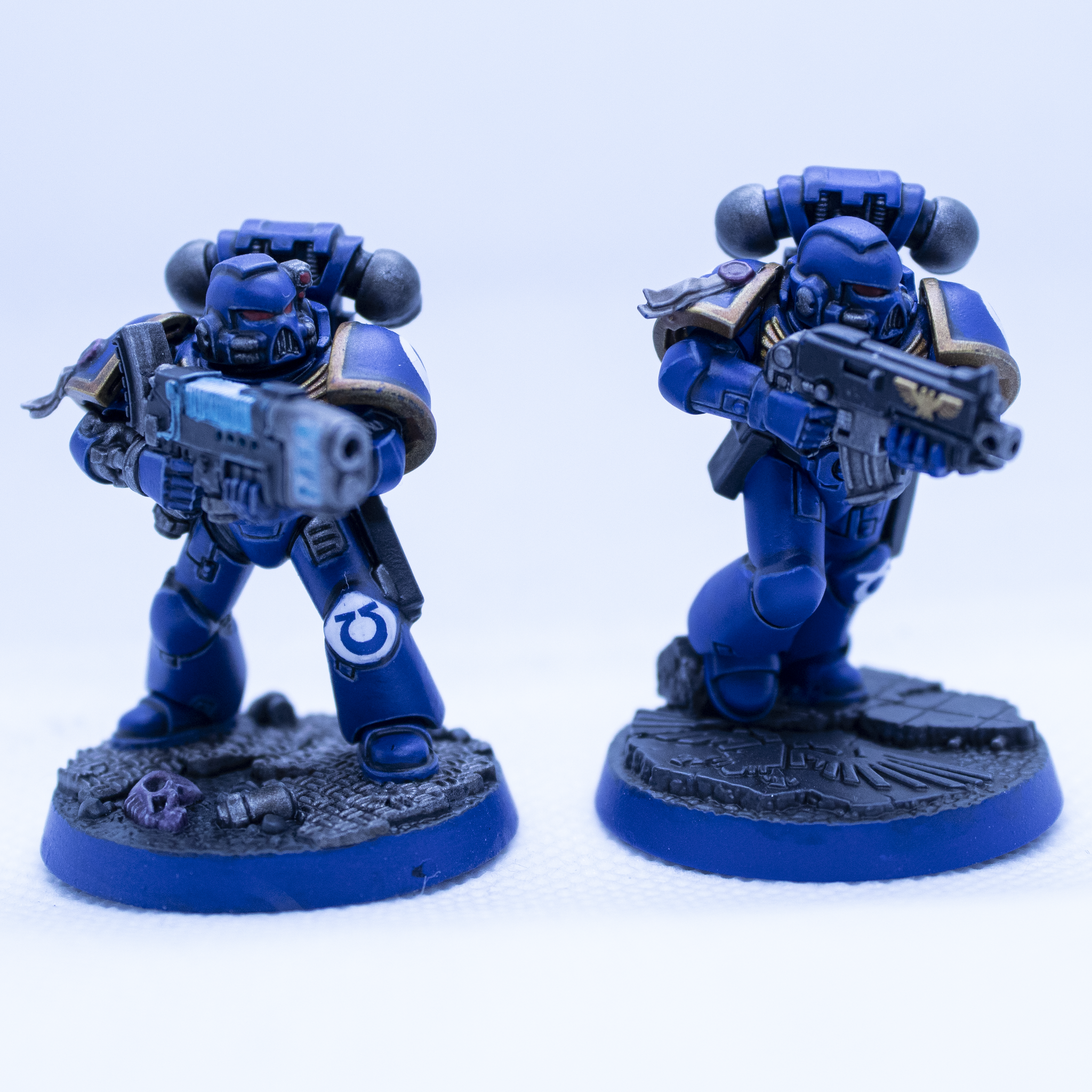 Brother Prometor and Brother Gayun from the first series of Space Marine heroes - My, Warhammer 40k, Ultramarines, Painting miniatures, Miniature, Acrylic, Longpost