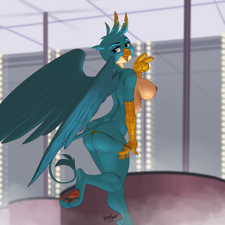 Gallus Strip Tease - NSFW, My Little Pony, Gallus, MLP Suggestive, Антро, Правило 63