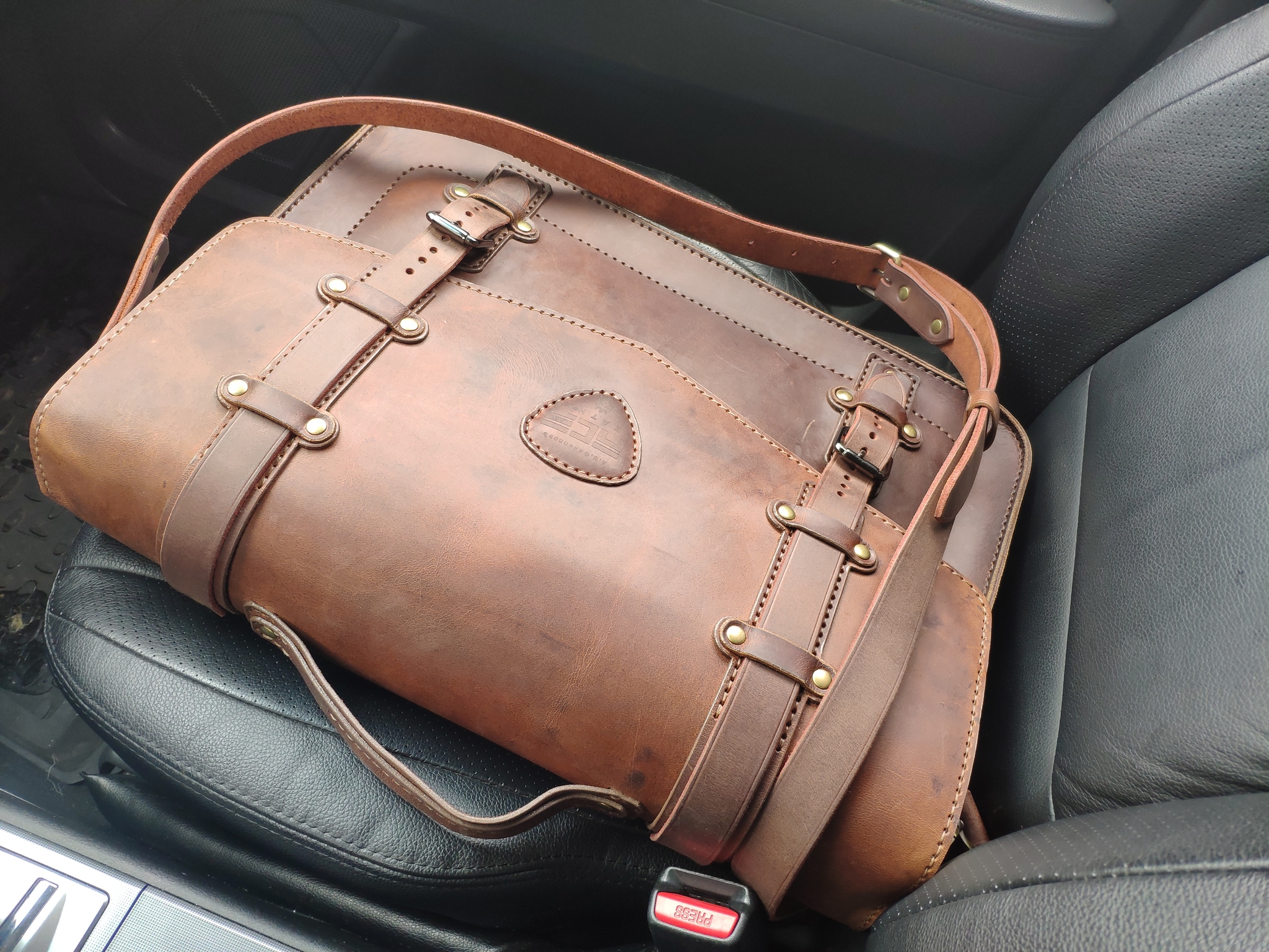 Laptop briefcase - My, Leather, Briefcase, Longpost