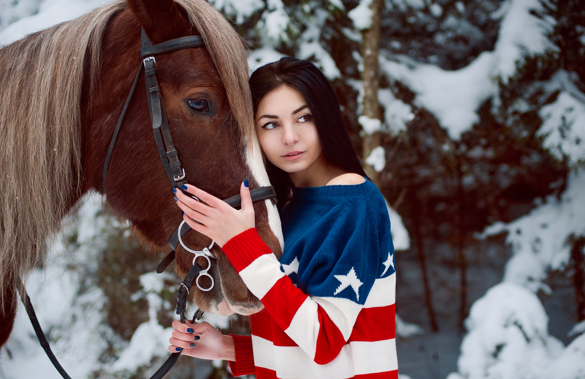 Horse photo walks - My, PHOTOSESSION, Horses, Nature, Winter, Girls, Longpost