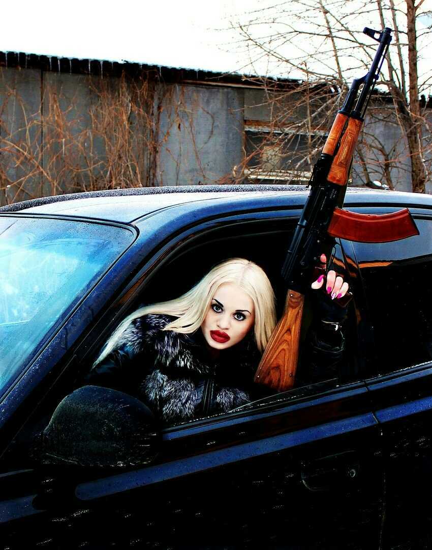 On the warpath... - Firearms, Blonde, Longpost, Girls, Glamor kitty