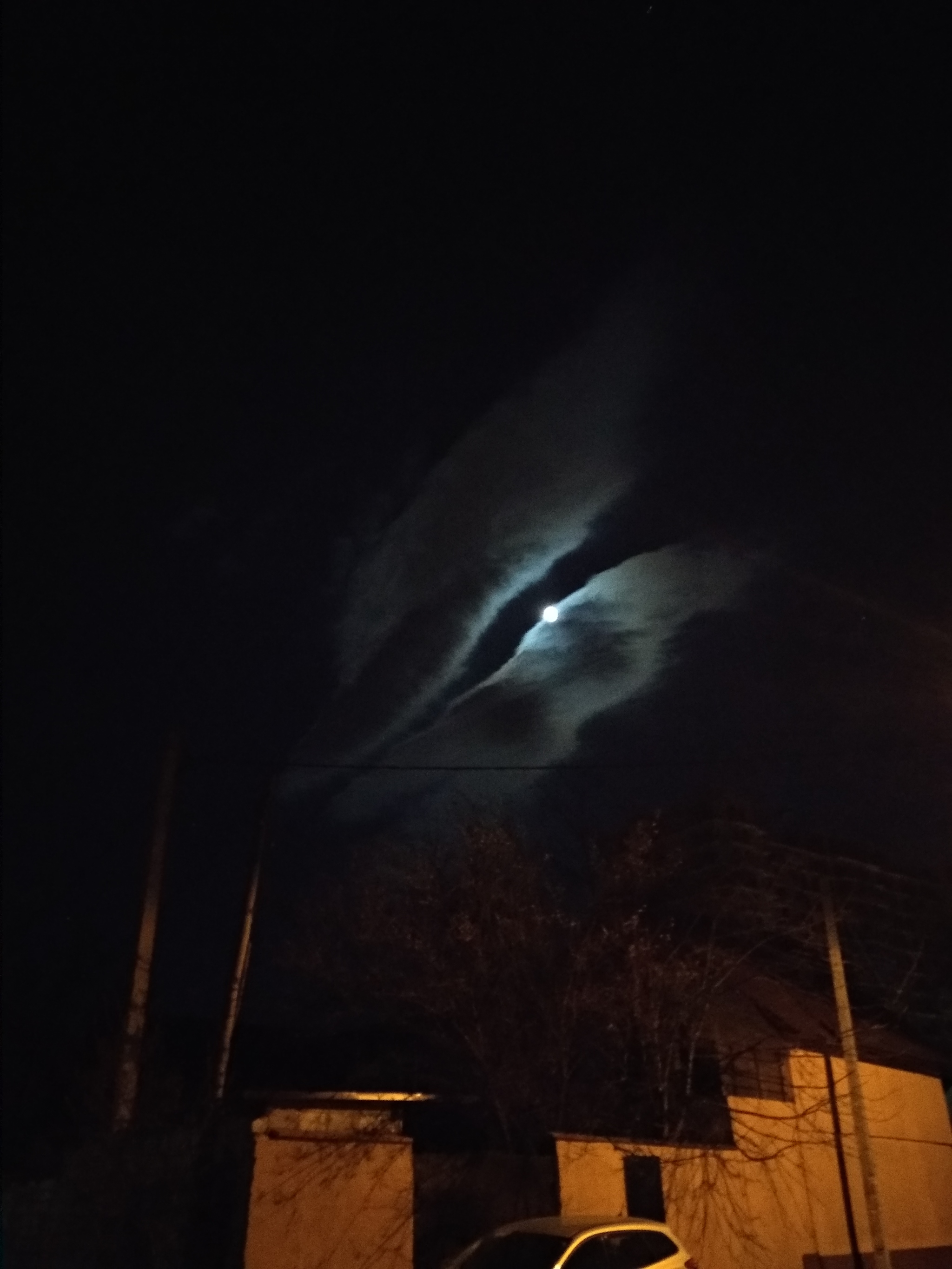 Moon, clouds, 4 am - My, moon, The clouds, Morning, Longpost