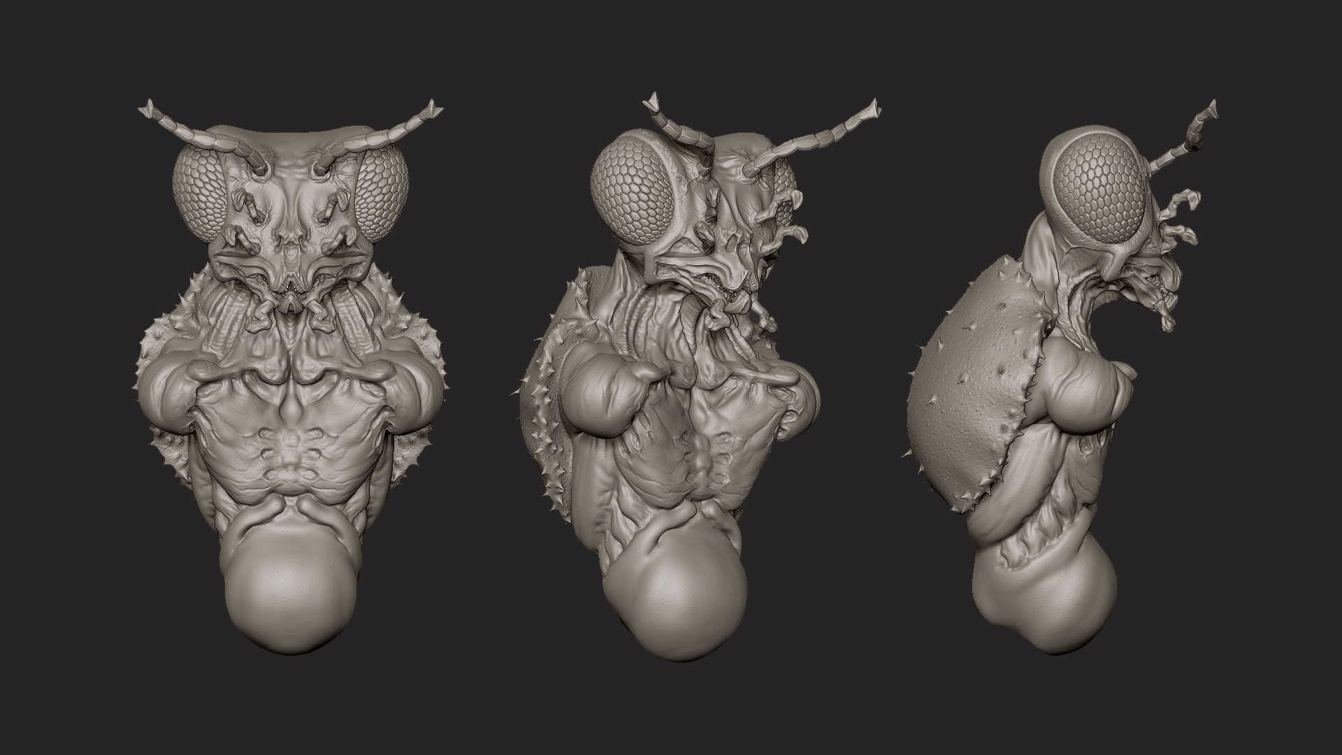 Creature pack №1 - My, Zbrush, Creatures, Longpost