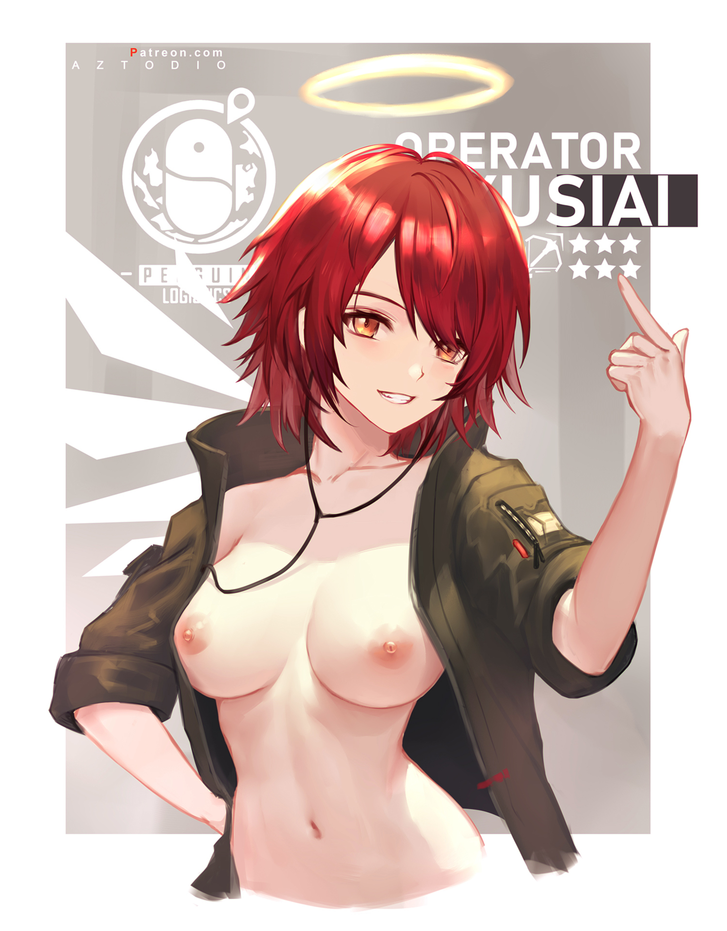 Exusiai - NSFW, Arknights, Exusiai, Games, Art, Anime art, Longpost, Breast