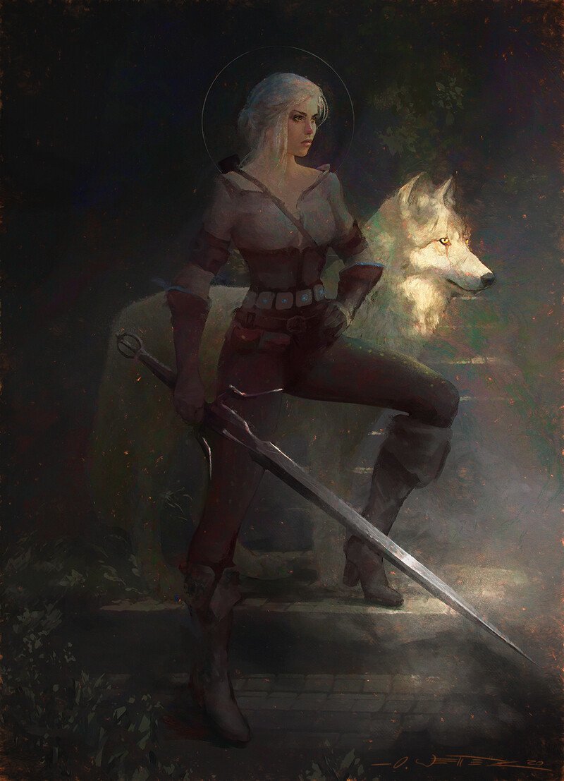 Ciri - Drawing, Witcher, Ciri, The Witcher 3: Wild Hunt, Oliver Wetter