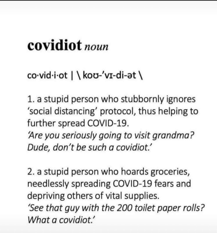 New term - covidiot - Coronavirus, Terms, Idiocy, Neologisms