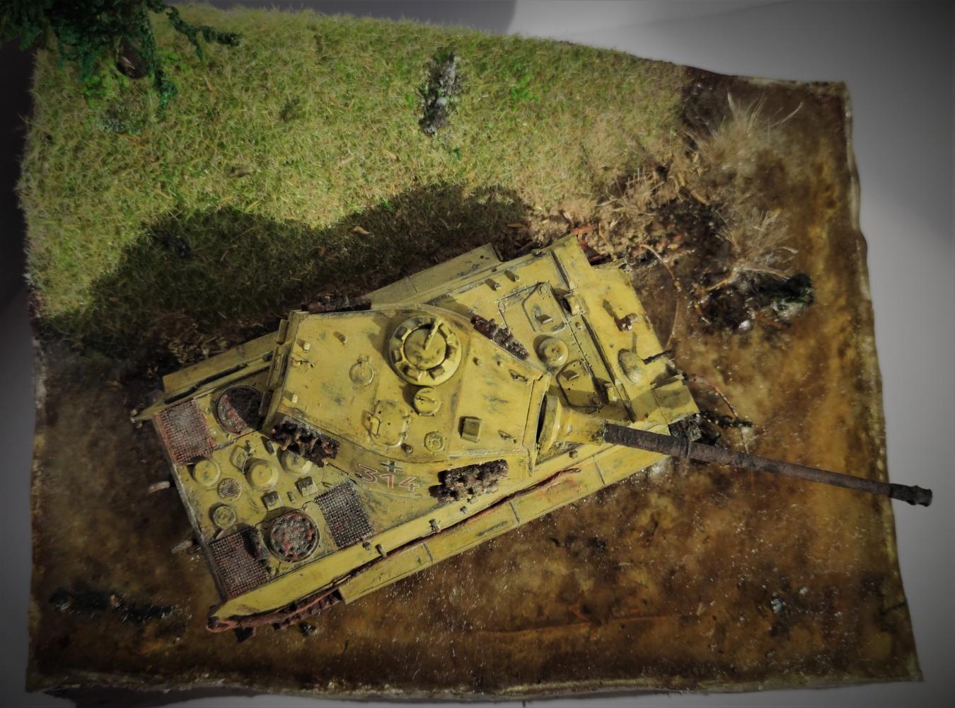 Diorama Unfortunate King (Tiger II) - My, Stand modeling, Diorama, Tanks, Tiger, Tiger II, Tiger 2, Video, Longpost