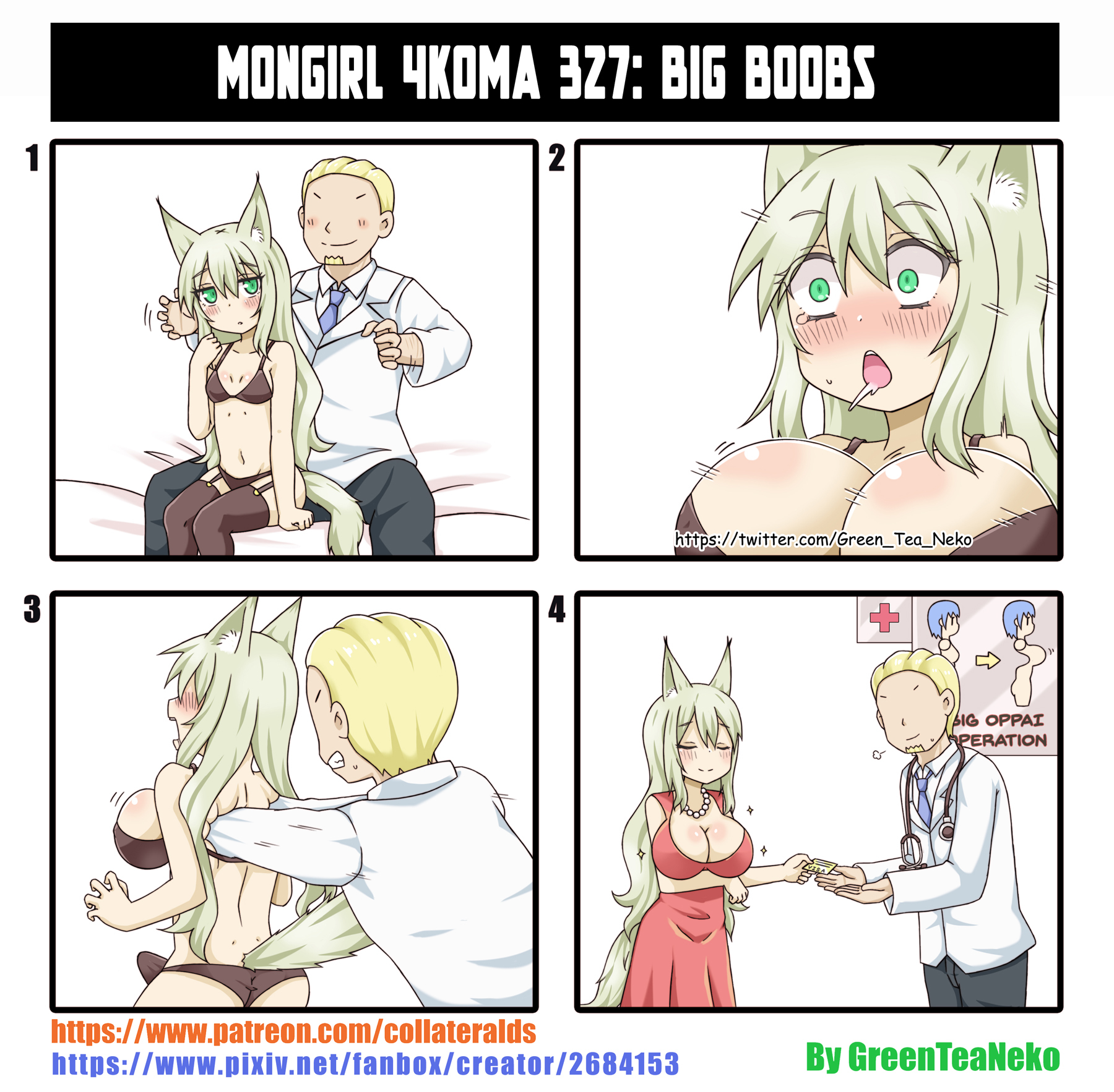 Big Boobs - NSFW, Greenteaneko, Comics, Anime art, Strange humor