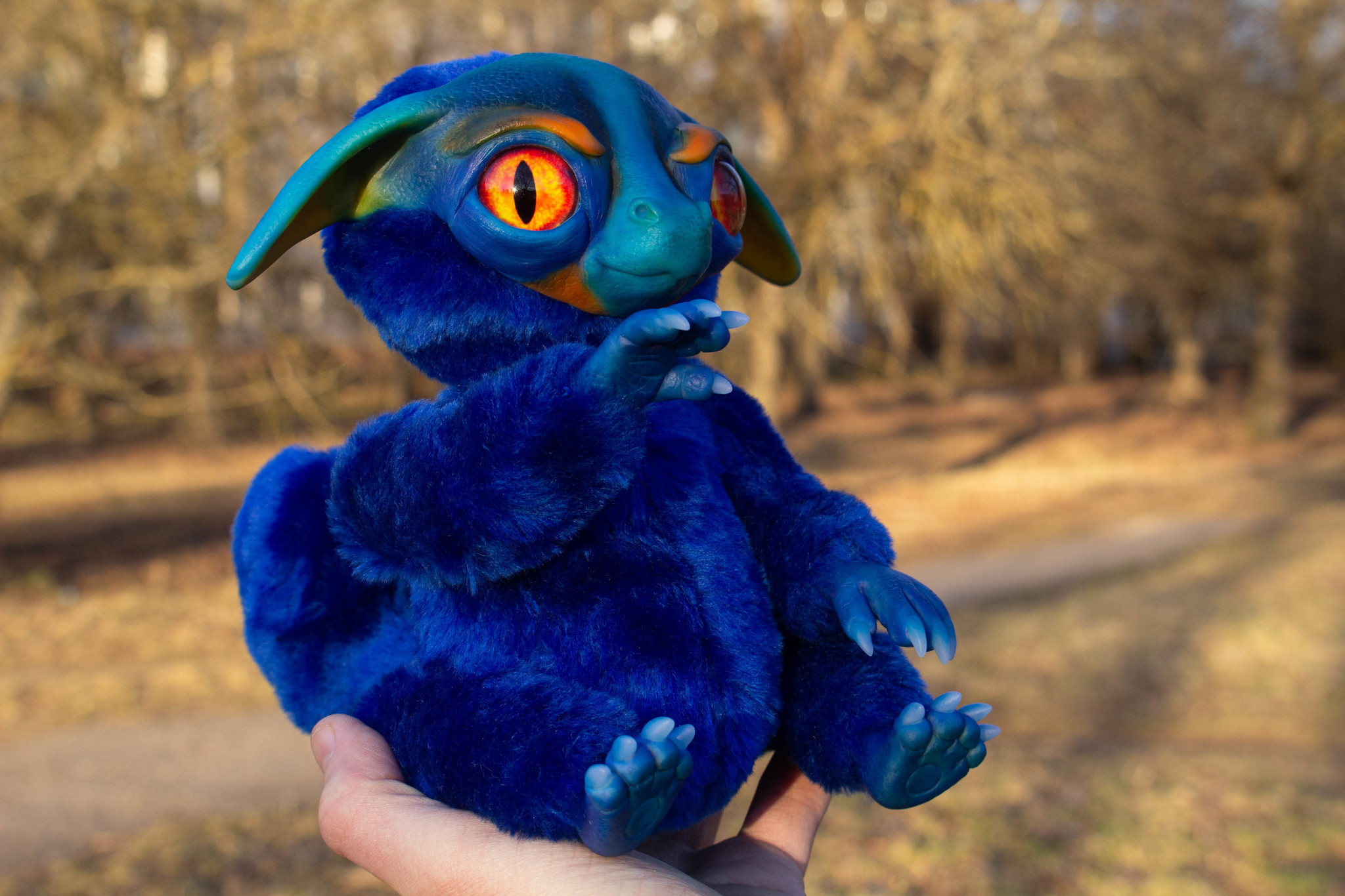 big-eyed beast - My, Author's toy, Polymer clay, Needlework without process, Longpost