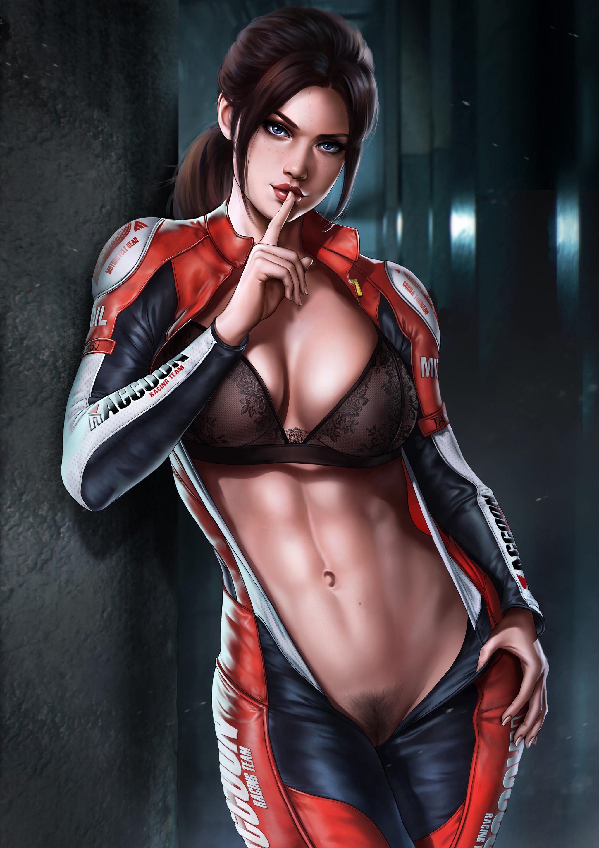 Claire Redfield - NSFW, Art, Resident evil, Claire redfield, Erotic, Underwear, Boobs, Pubes, Dandonfuga, Longpost