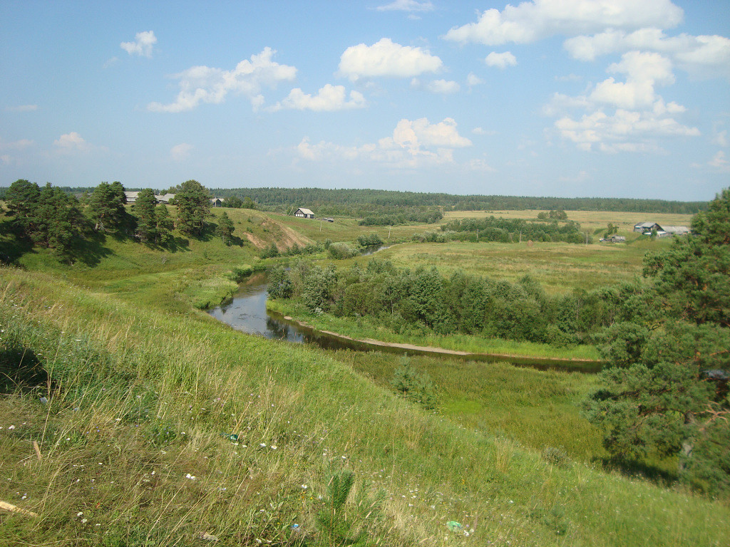 River - Nature, River, Field, The photo, Village, Ravine