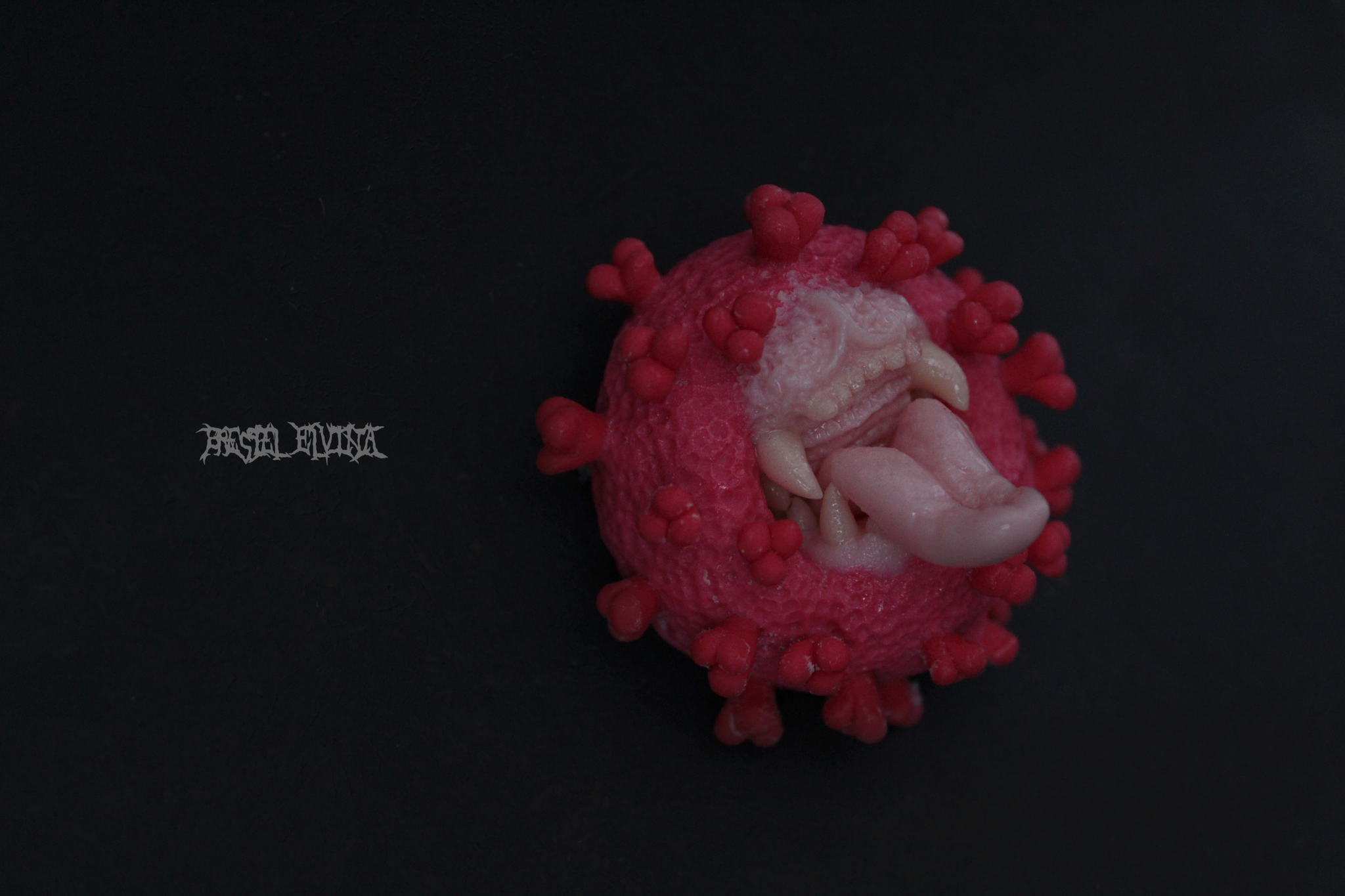 Virus brooch made of polymer clay) - My, Polymer clay, Needlework without process, Coronavirus, Brooch, Kripota, Surrealism