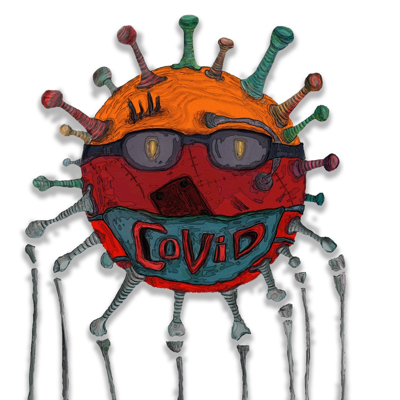 Virus villain - My, Virus, Digital drawing, Drawing, Illustrations, Coronavirus