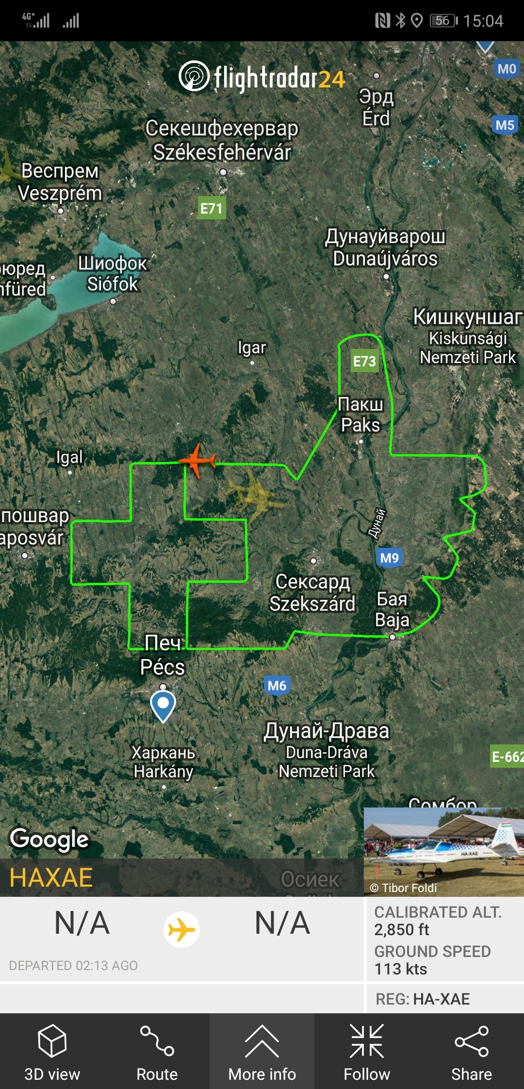 Hungarian pilot in support of doctors - Flightradar24, Support