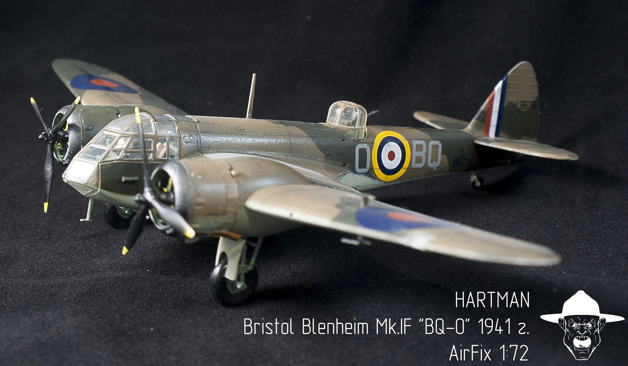 Bristol Blenheim Mk.IF (AirFix 1:72) - My, Scale model, Prefabricated model, Aviation, Raf, The Second World War, Longpost