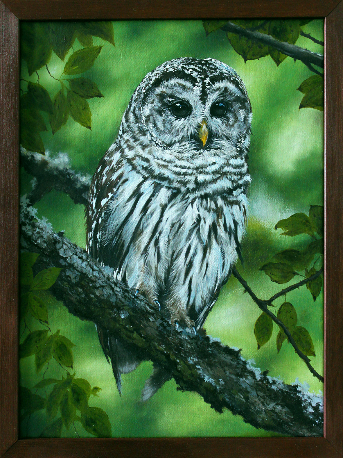 Owl. Canvas, oil - My, Owl, Oil paints, Painting, Animalistics