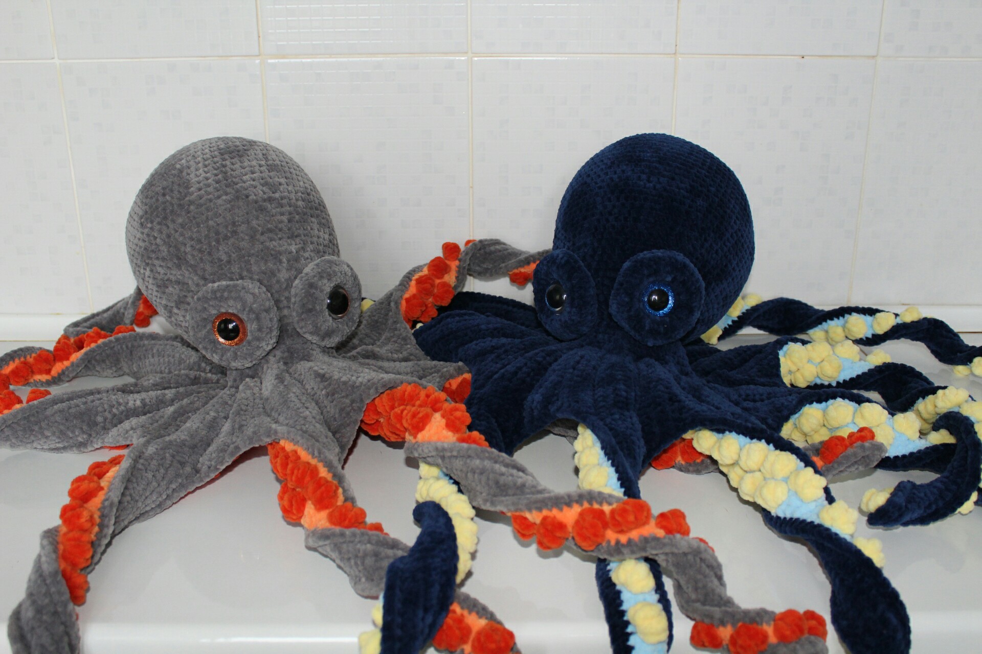Octopus Gang - My, Knitting, Crochet, Knitted toys, Amigurumi, Octopus, Longpost, Needlework without process