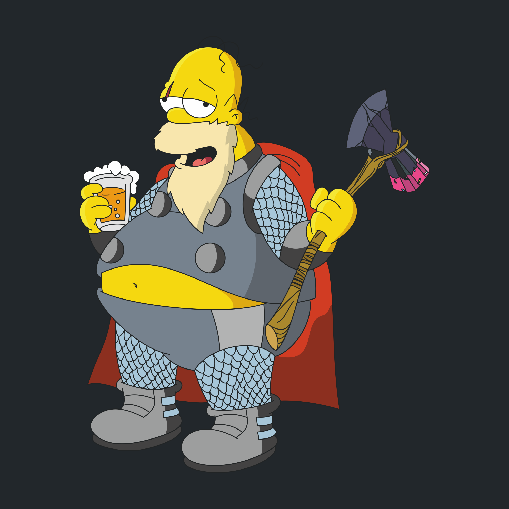 Mstimpsons | Avensons (vectors for pikabushniki - part eight) - My, Vector, Print, Avengers, The Simpsons, Is free, Longpost