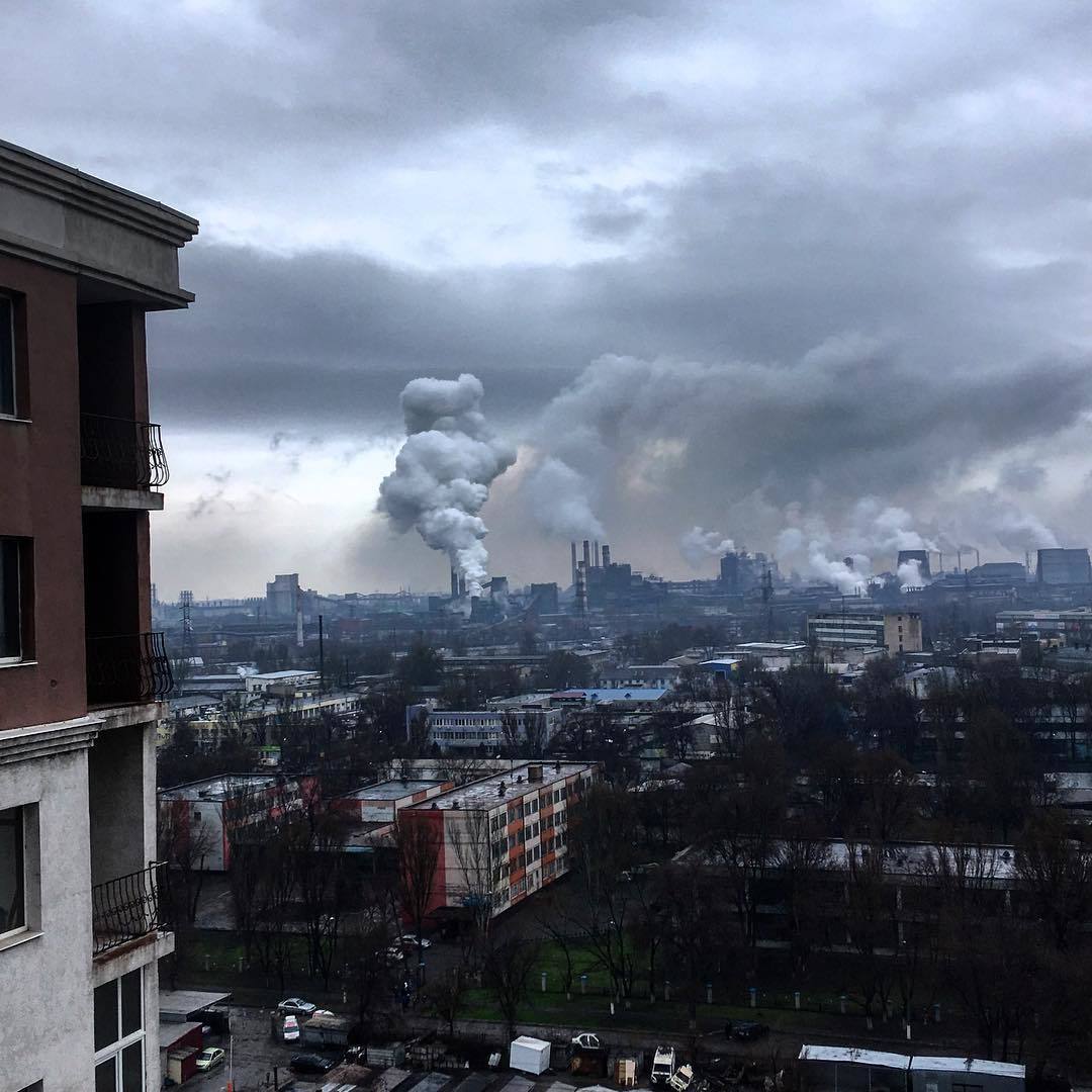 Again, clear skies or economic collapse - My, Zaporizhzhia, Factory, Ecology, View from the window, Industry, Quarantine, Economy, Longpost