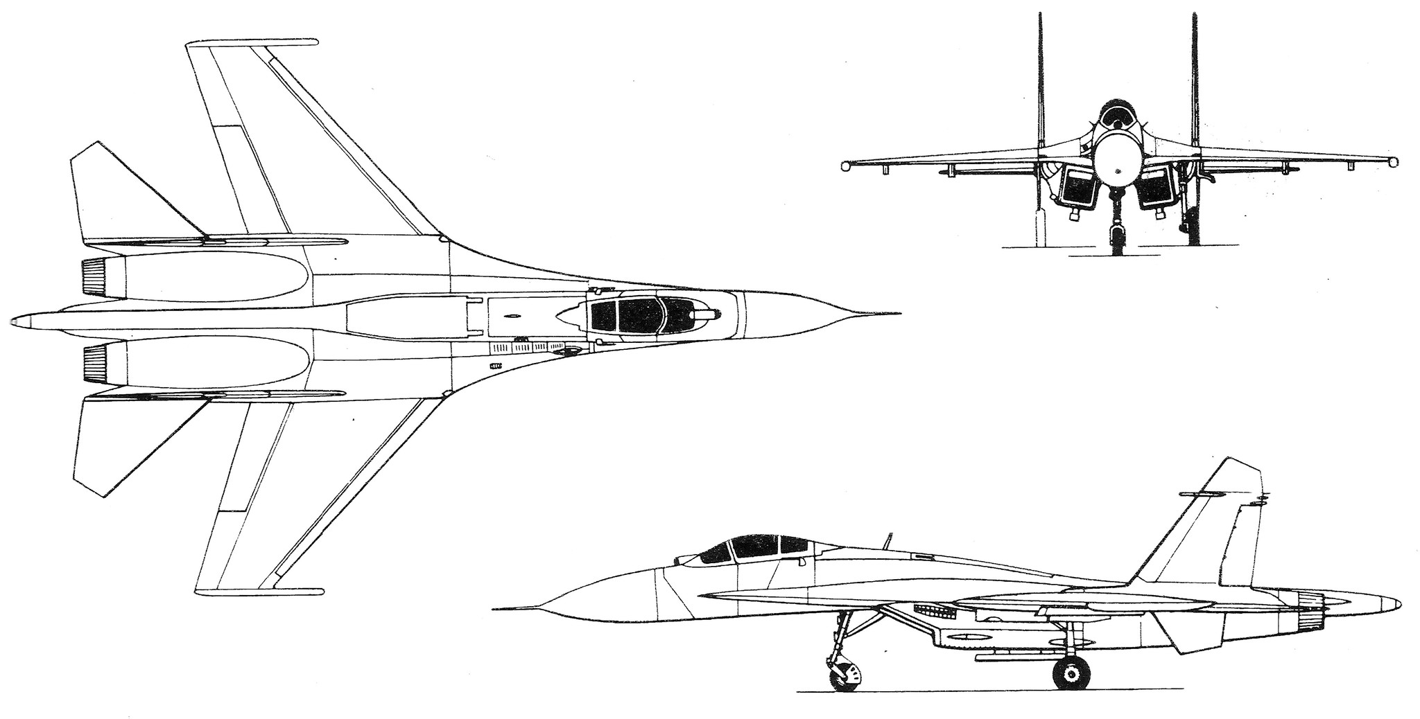 Су-27 истребитель чертеж
