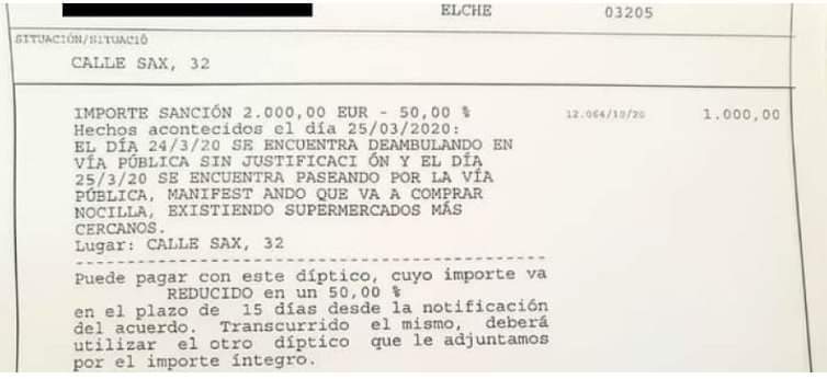 Fine 2.000€ Spain - Spain, Fine, Quarantine, Coronavirus