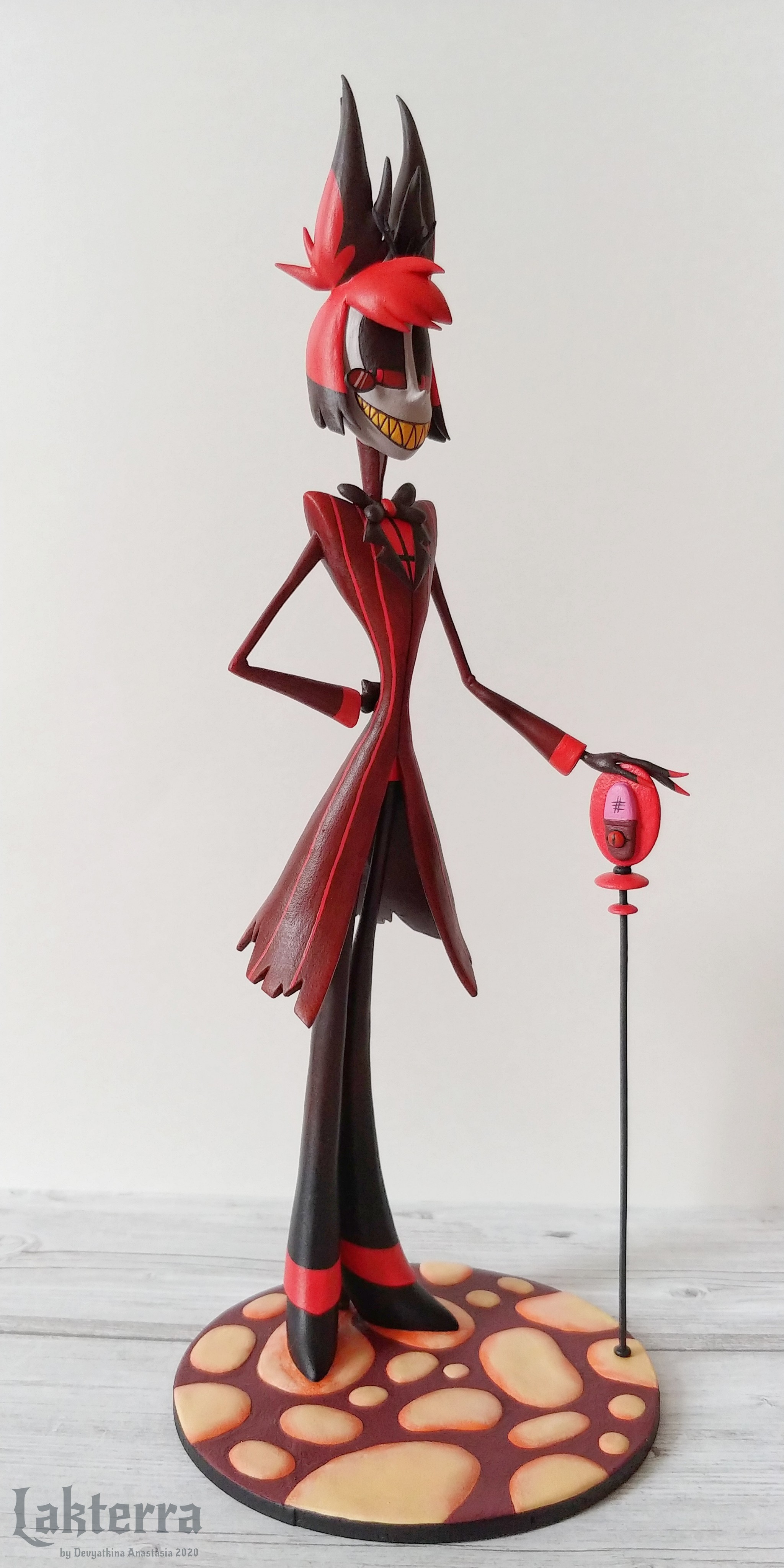 Alastor - My, Longpost, Needlework with process, Velvet plastic, Handmade, Hazbin Hotel, Alastor