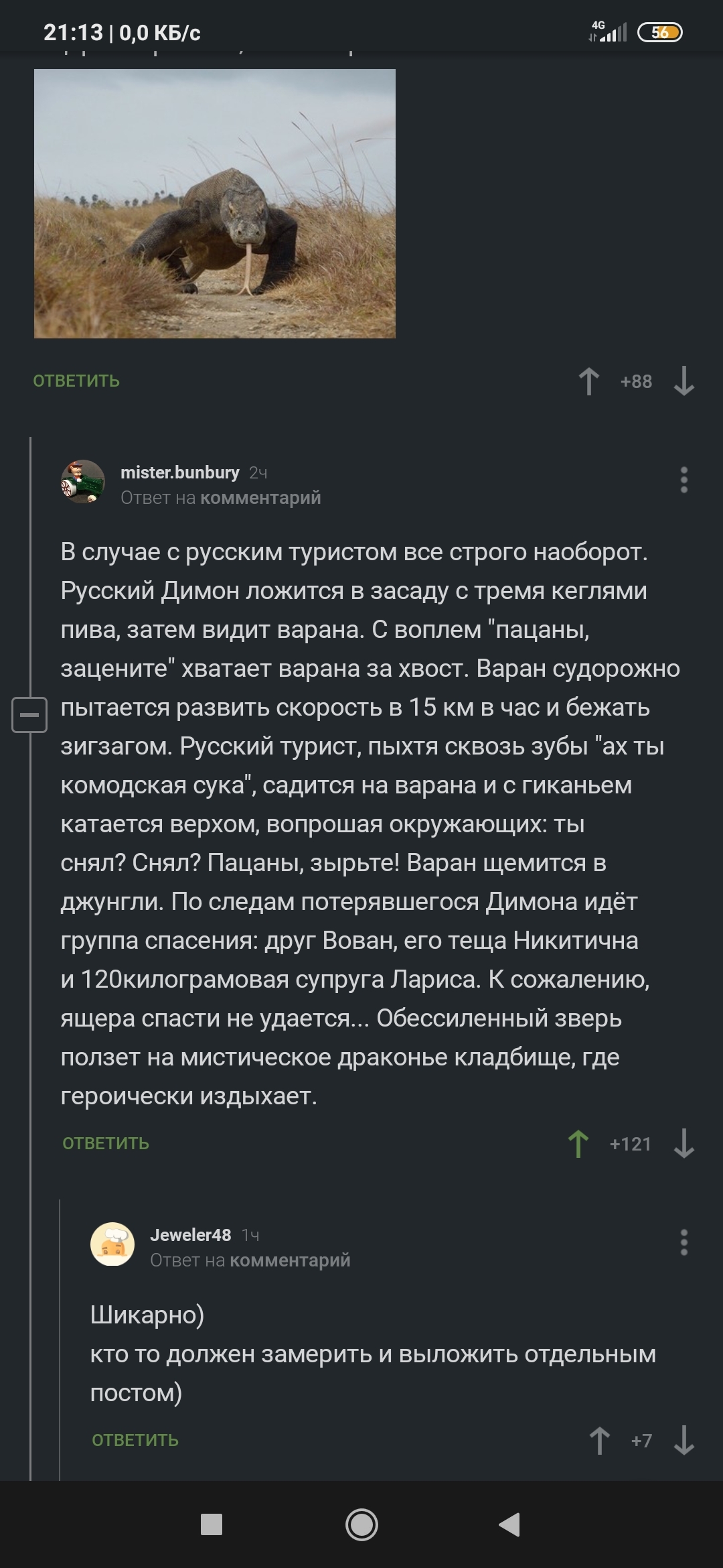 Про варанов и русскую смекалку - Комментарии, Варан, Русские, Длиннопост, Комментарии на Пикабу