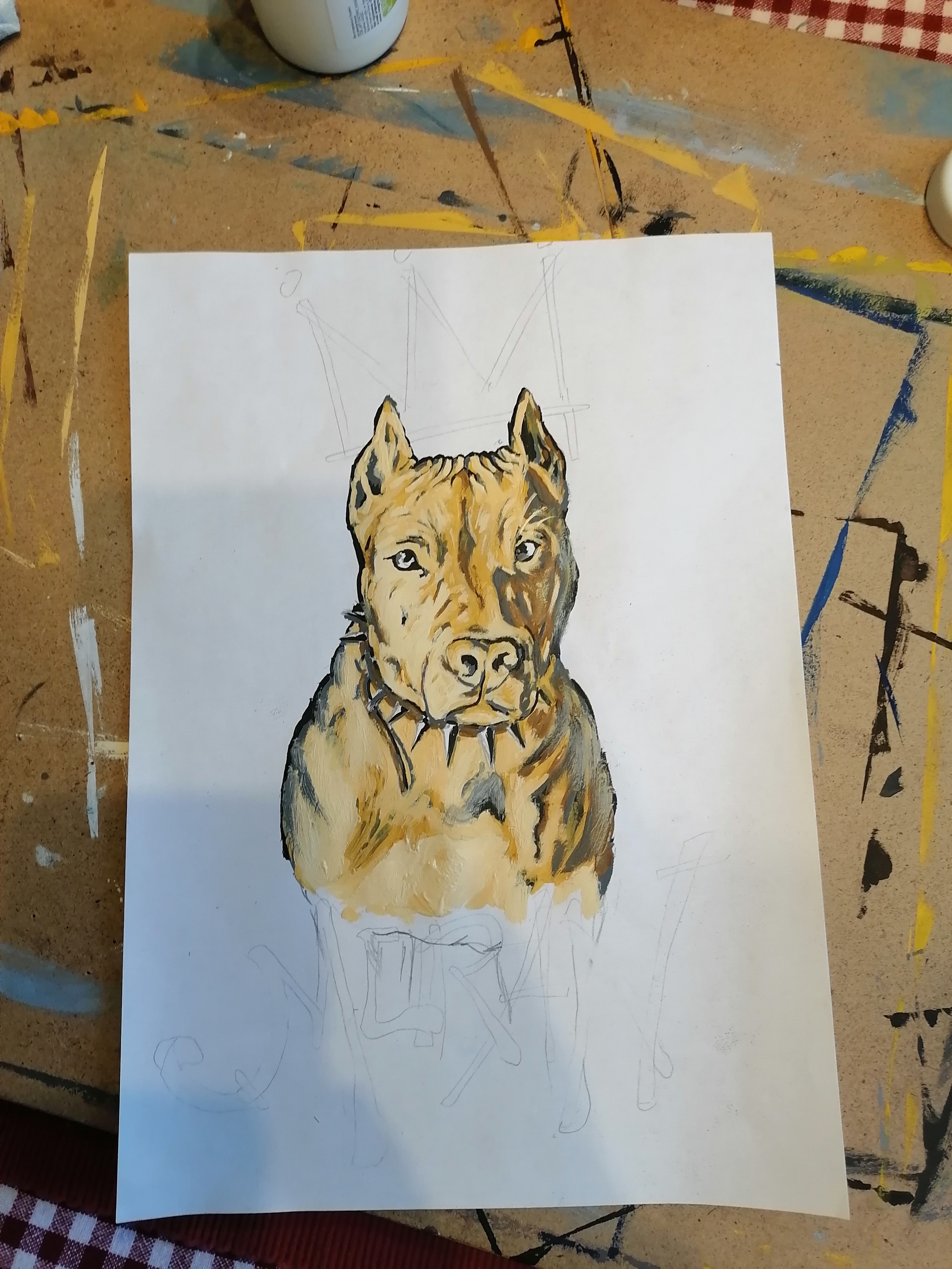 New drawing for a subscriber - My, Drawing, Dog, Longpost