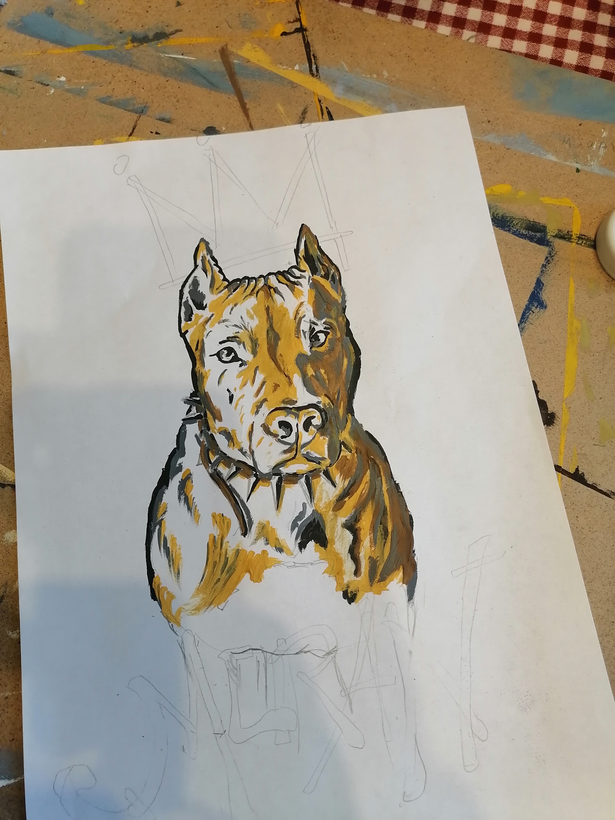 New drawing for a subscriber - My, Drawing, Dog, Longpost