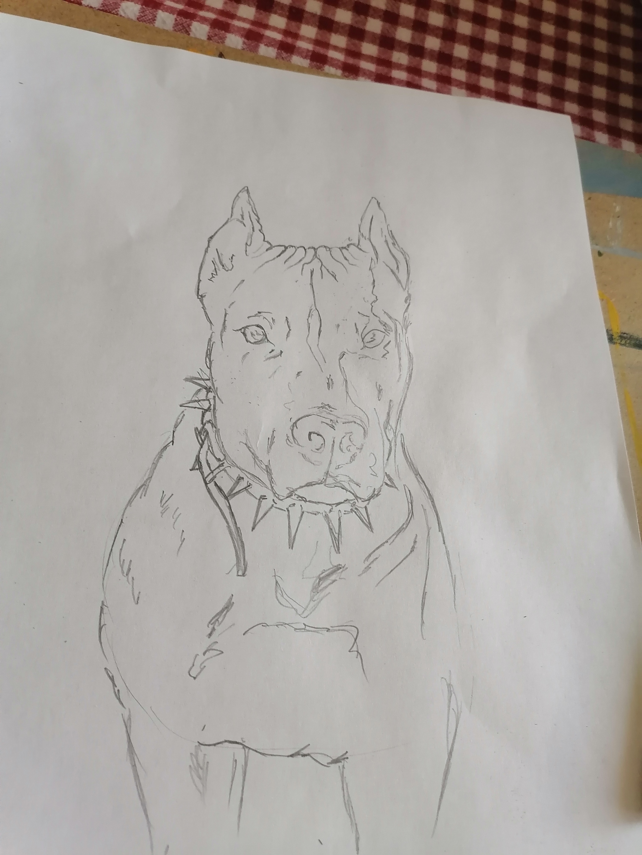 New drawing for a subscriber - My, Drawing, Dog, Longpost