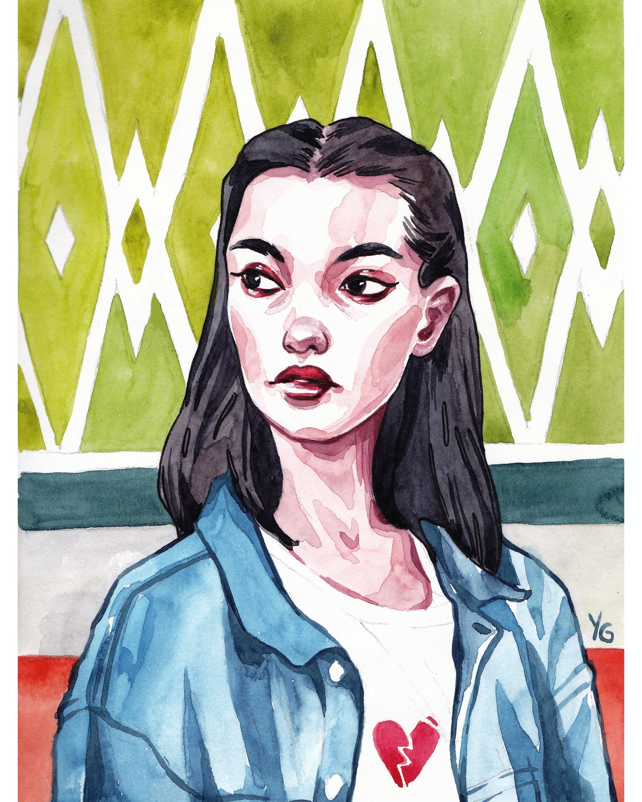 Watercolor - My, Watercolor, Portrait, Drawing, Girls, Longpost