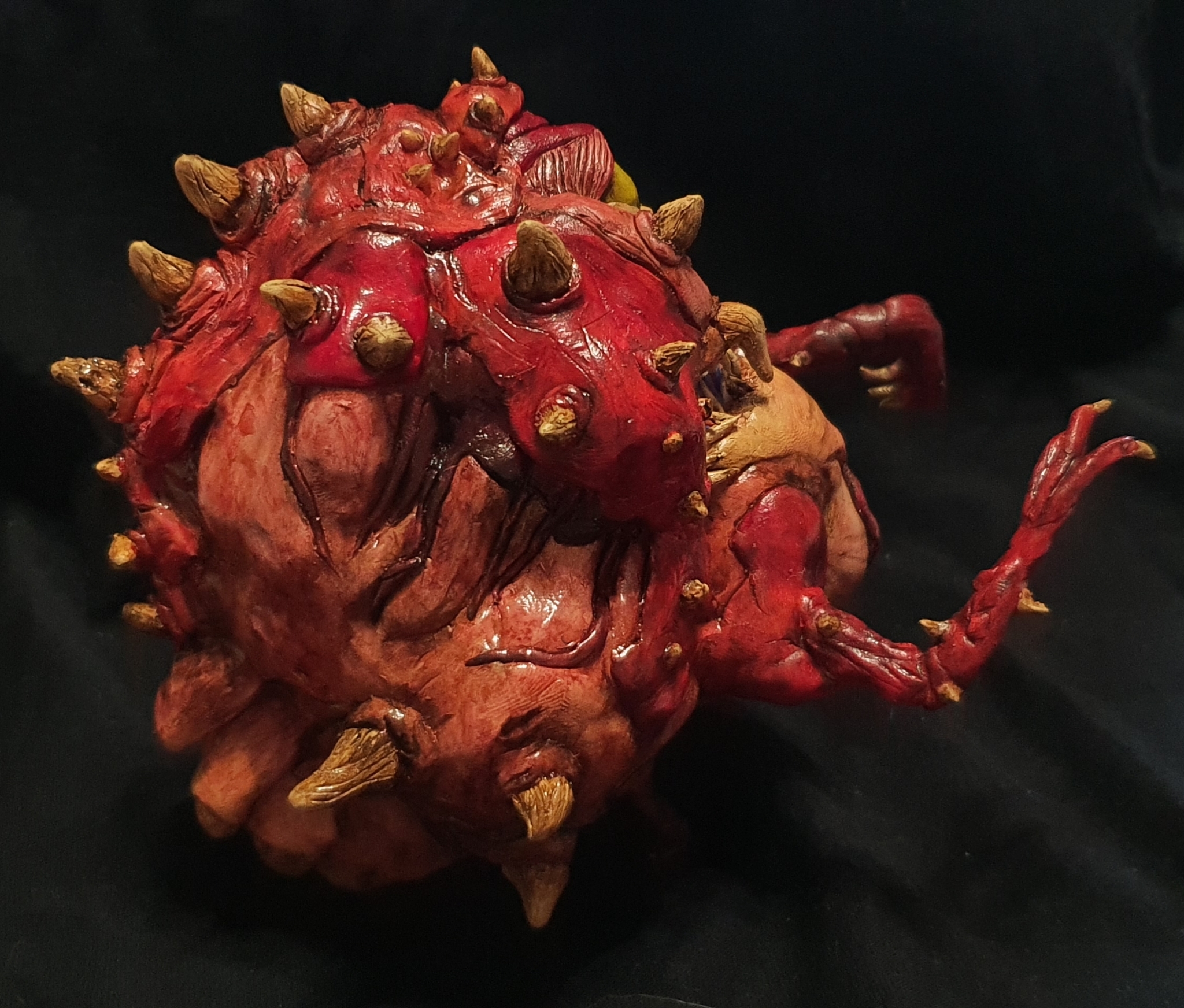 Cacodemon made of polymer clay - My, Doom, Polymer clay, Acrylic, Monster, Needlework without process, Longpost, Kacodemon (Doom)