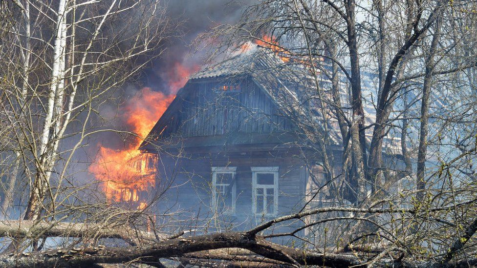 Fires currently raging in the Chernobyl Zone - Chernobyl, Fire, Video, Longpost