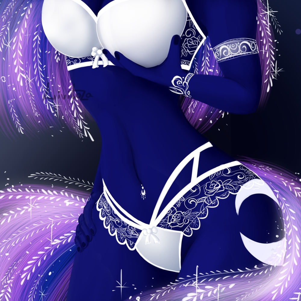 Lace White Lingerie - NSFW, My, My little pony, Princess luna, Livitoza, Underwear, MLP Edge