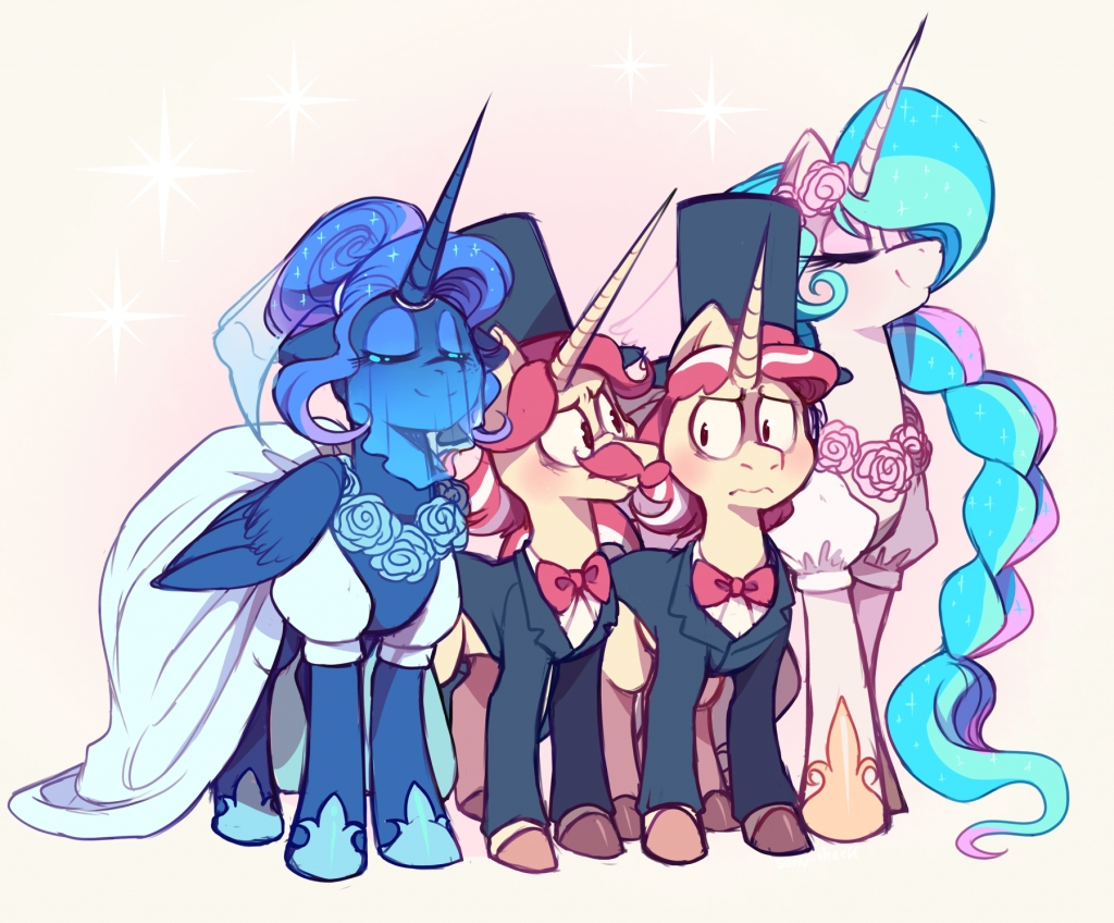 Until the death separates us - My little pony, Flim Flam Brothers, Flim, Flam, Princess luna, Princess celestia, Shipping