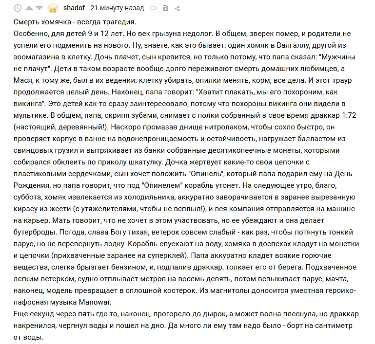 Жил как викинг... - Скриншот, Комментарии на Пикабу, Хомяк, Длиннопост