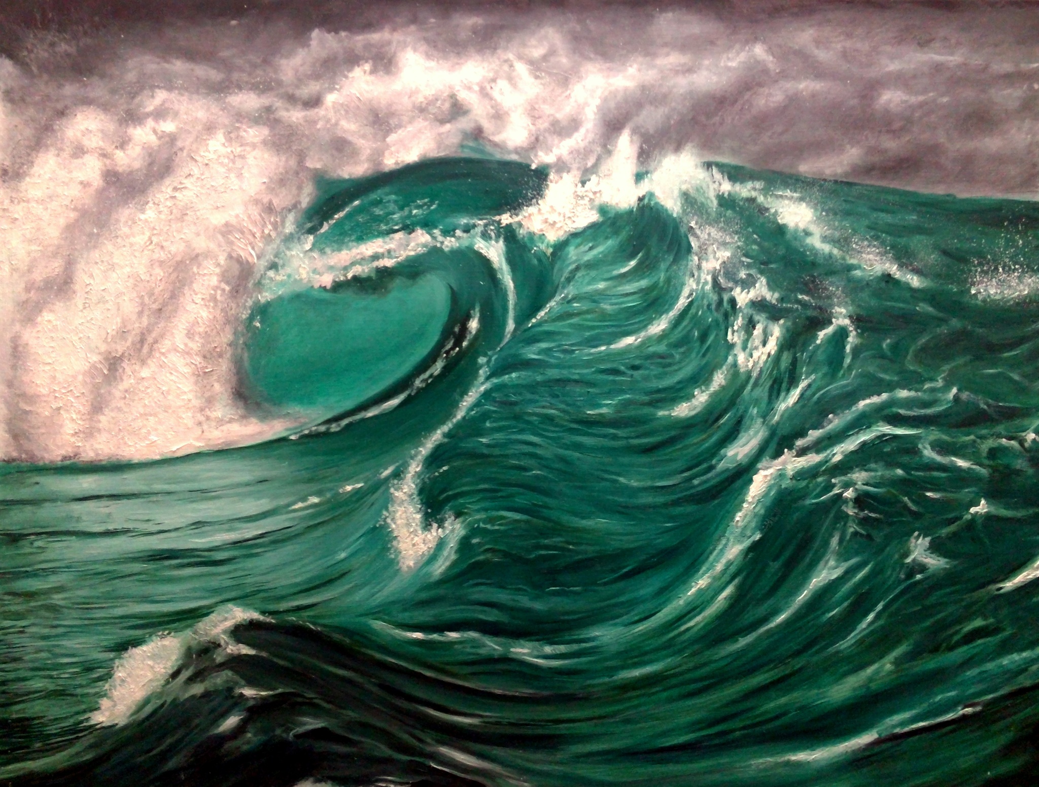 My sea painting - My, Sea, Painting, Butter, Artist, Creation, Art, Wave, Longpost