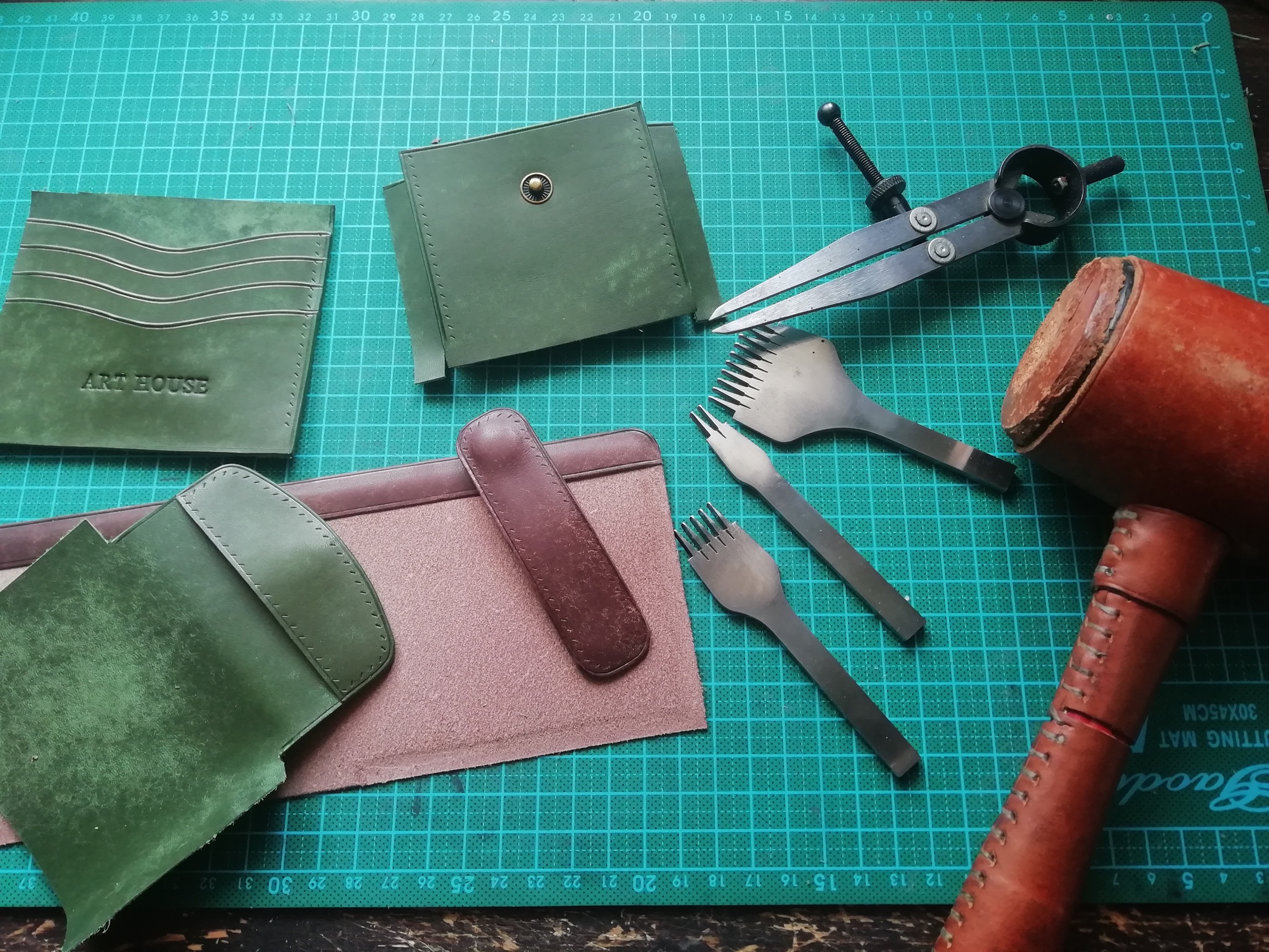 DIY classic leather wallet - My, Longpost, Leather products, Handmade, Needlework with process, Wallet