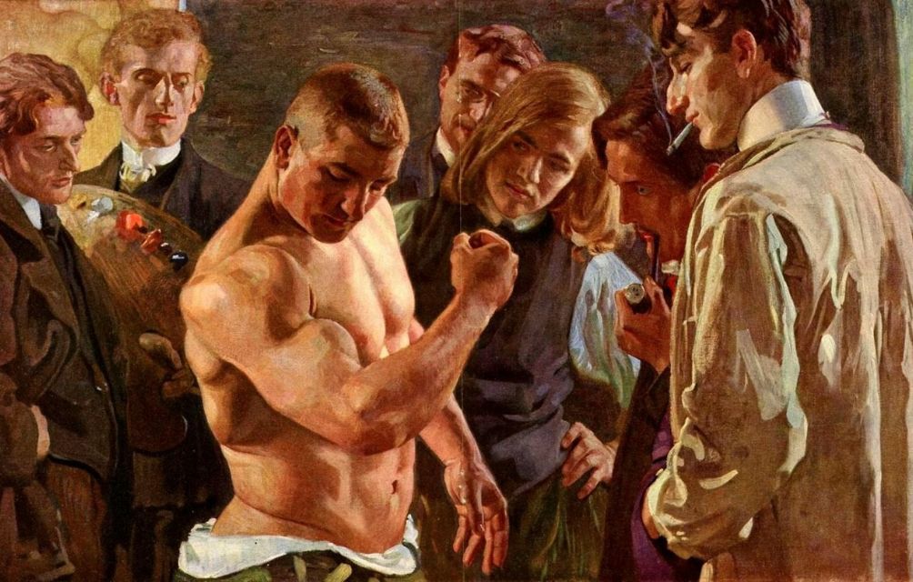 Muscles - Muscle, Men, Oil painting, Germans