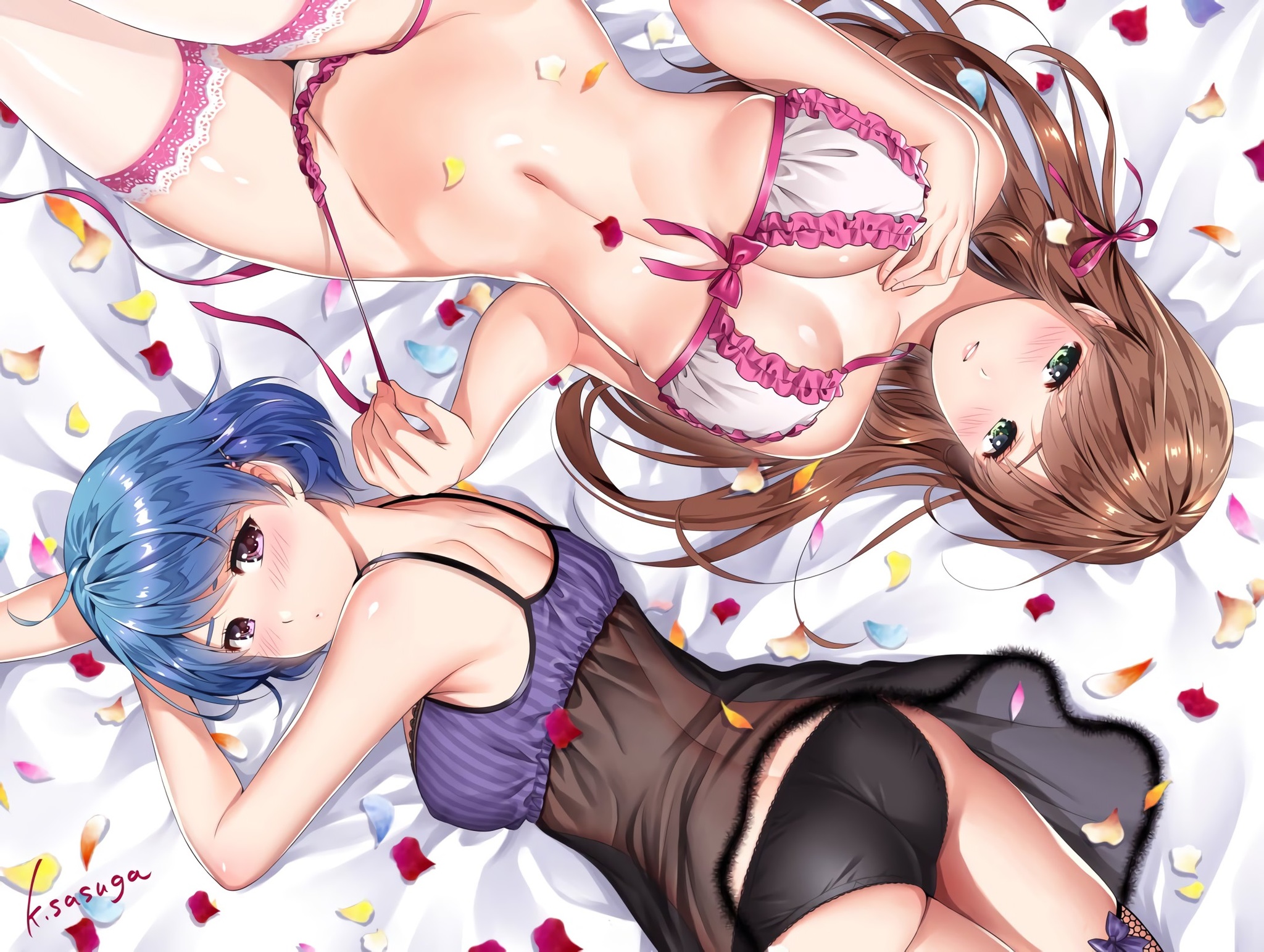 Rui & Hina - NSFW, Art, Anime, Anime art, Domestic na kanojo, Erotic, Underwear, Sisters, Sasuga kei, Tachibana Hina, Tachibana rui