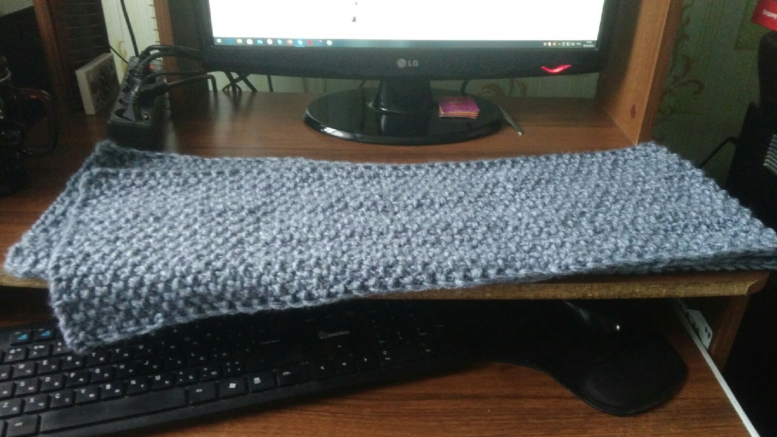 First knitting experience - My, Knitting, Self-isolation, Scarf, Needlework without process