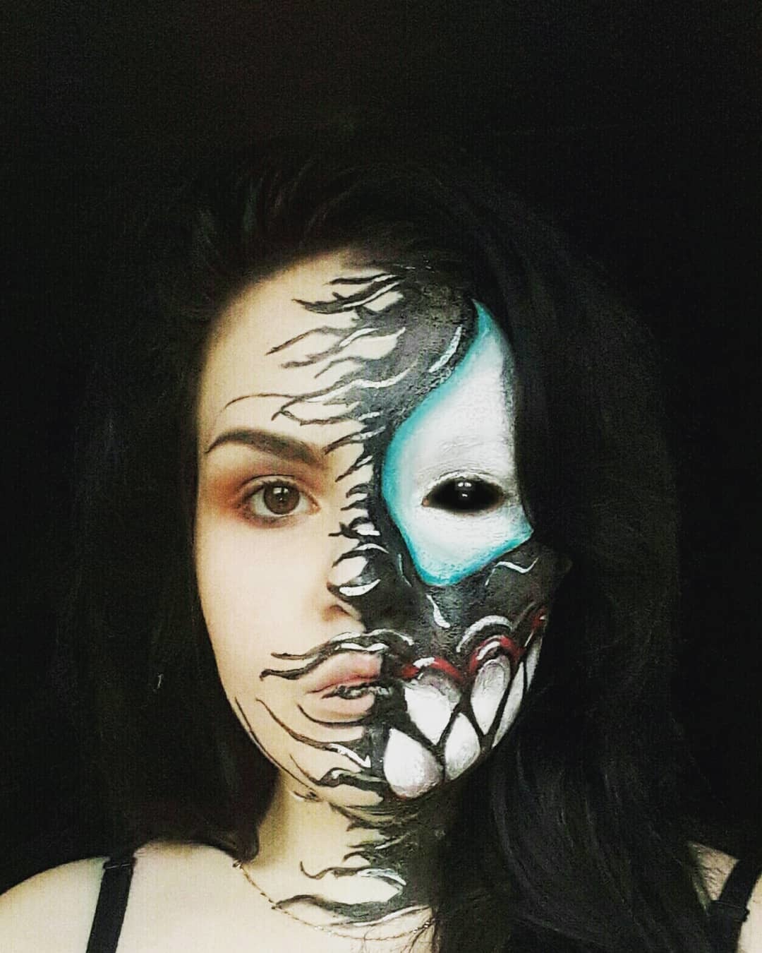 We are Venom - My, Bodypainting, She-Venom, Marvel, Longpost