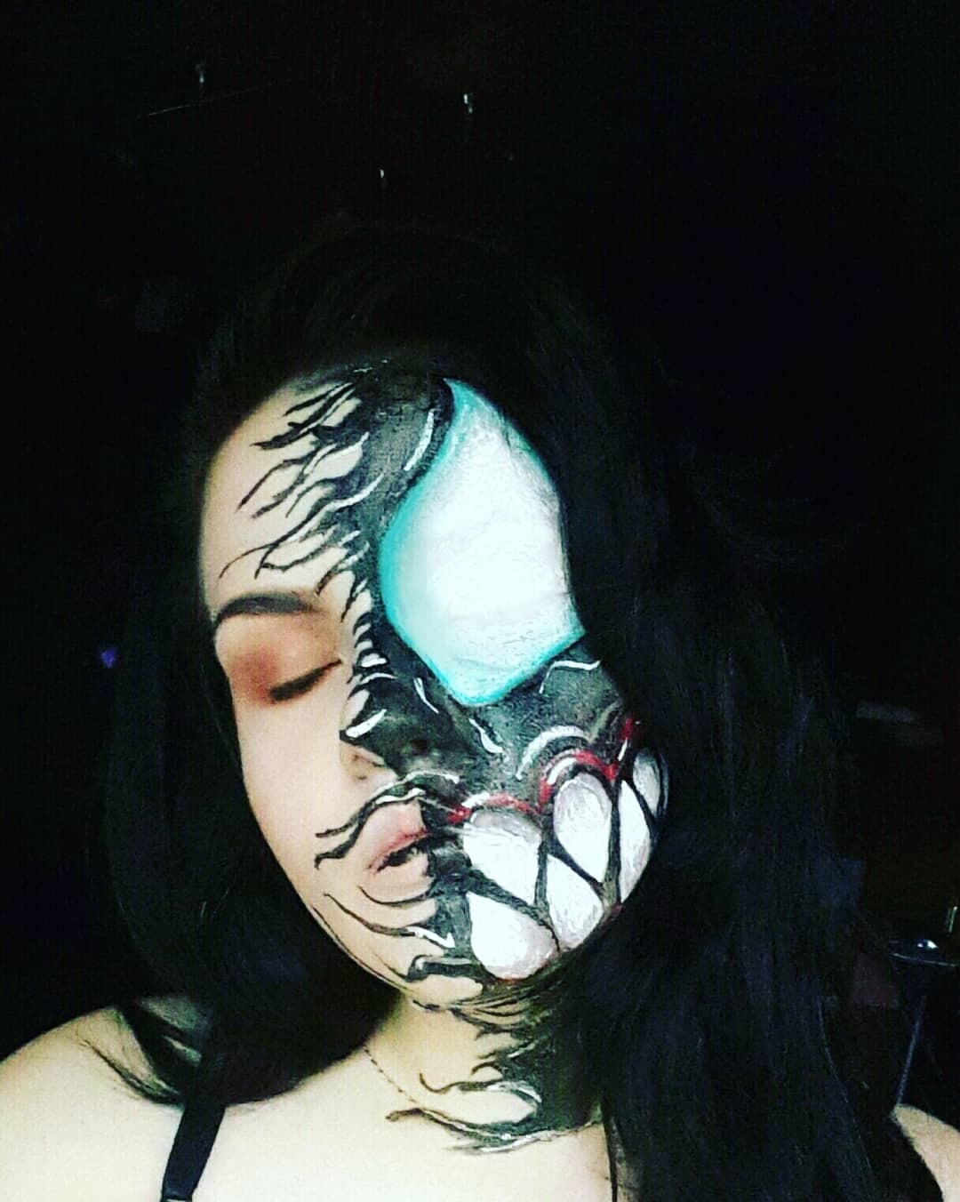 We are Venom - My, Bodypainting, She-Venom, Marvel, Longpost