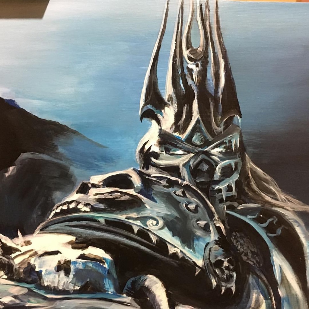 World of Warcraft. Lichking - My, Art, Fan art, World of warcraft, Drawing, Beginner artist, Copy, Painting, Arthas Menethil