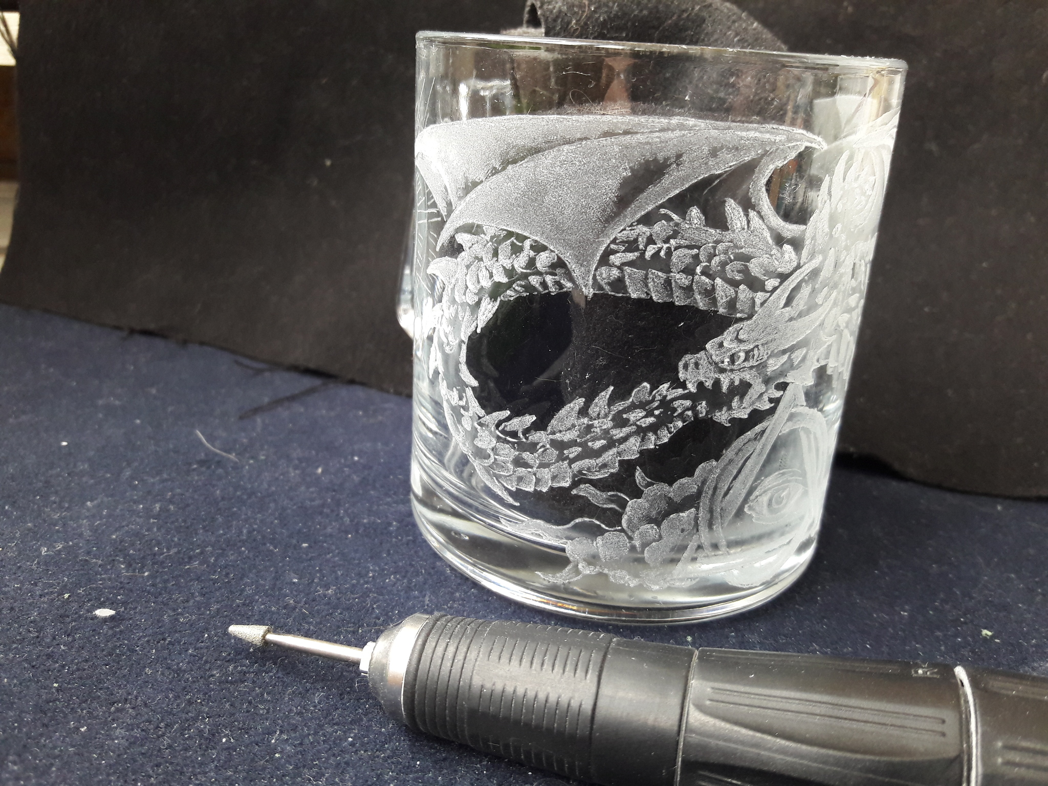 Glass engraving, technical process - My, Needlework with process, Engraving, Hobby, Longpost