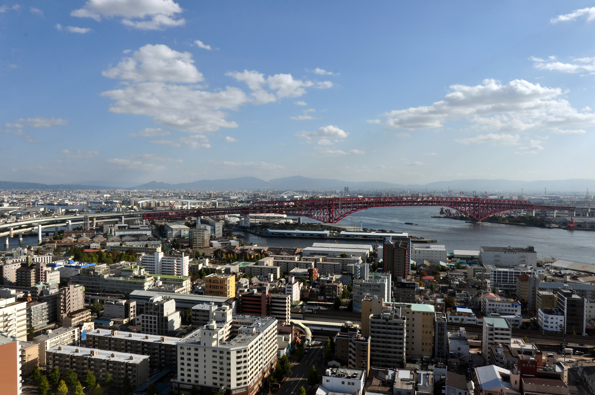 Castle, wheel, tower (Osaka, Japan) - My, Japan, Osaka, Lock, Ferris wheel, Tower, Панорама, Longpost