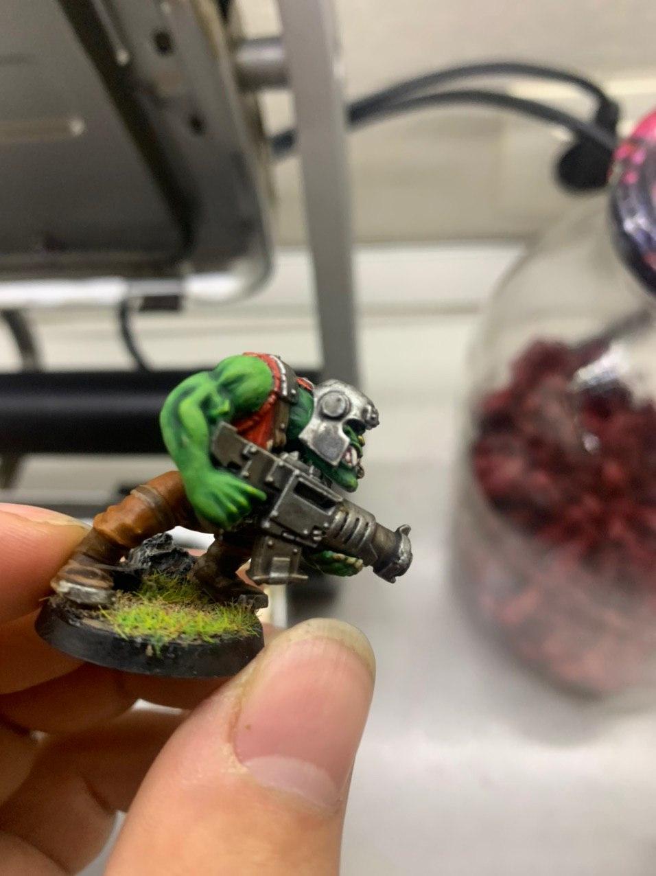 Returned to painting minek - My, Wh miniatures, Warhammer 40k, Modeling, Orcs, Longpost