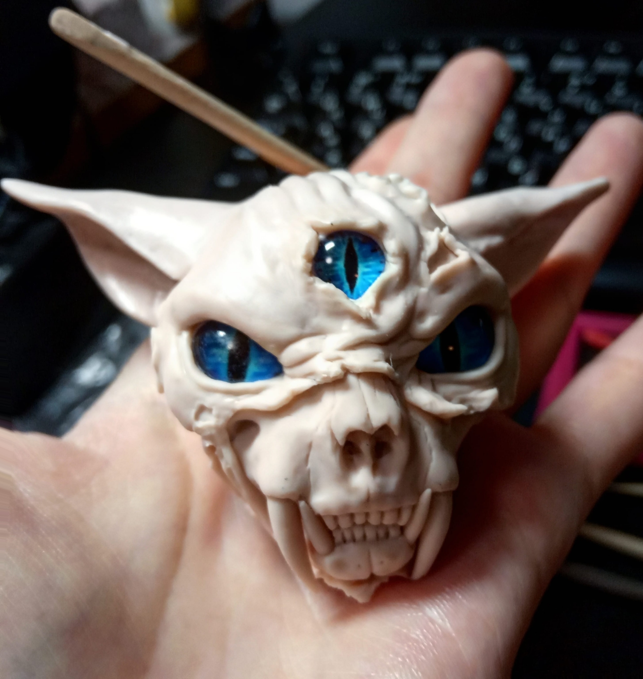 Midnight creativity... - My, Polymer clay, Лепка, Sphinx, Creation