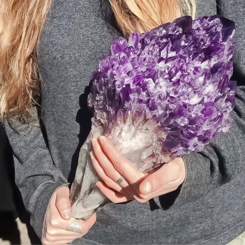 A wonderful bouquet for a student of the Faculty of Geology - Unusual bouquets, Geology, Girls, Minerals, Amethyst